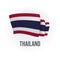 Thailand vector flag. Bended flag of Thailand, realistic vector illustration