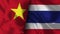 Thailand and Vietnam Realistic Flag â€“ Fabric Texture Illustration