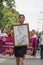 Thailand women,Thai girl were holding pictures of the king of Thailand