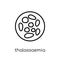 Thalassaemia icon. Trendy modern flat linear vector Thalassaemia icon on white background from thin line Diseases collection