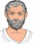 Thales of Miletus portrait, vector