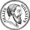 Thales of Miletus stamp, vector