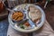 Thali plate, street food in Kolkata, Ind