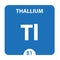 Thallium Chemical 81 element of periodic table. Molecule And Communication Background. Thallium Chemical Tl, laboratory and