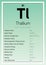 Thallium Periodic Table Elements Info Card (Layered Vector Illustration) Chemistry Education