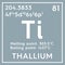 Thallium. Post-transition metals. Chemical Element of Mendeleev\\\'s Periodic Table. 3D illustration