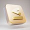 Less Than or Equal icon. Golden Less Than or Equal symbol on matte gold plate