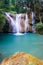 Than sawan Waterfall, Paradise waterfall in Tropical rain forest of Thailand , water fall in deep forest at border of Chaing rai a