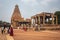 Thanjavur, Tamil Nadu, India - Oct 19 2023: People walking along the complex of Thanjavur Big Temple