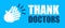 Thank doctors text with applause icon, clapping hands â€“ vector