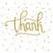 Thank handwritten illustration in white background