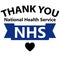 Thank NHS. National health service. Handwritten lettering. Isolated on white background. Illustration with text saying thank you c