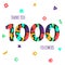 Thank you 1000 followers numbers postcard.