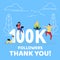 Thank you 100000 followers numbers postcard.