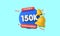 Thank you 150 thousand subscribers. Social media influencer banner. 3D Rendering