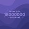 Thank you 18000000 followers, Greeting card template for social networks