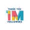 Thank you 1m Followers celebration, Greeting card for 1000000 social followers