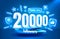 Thank you 20000 followers, peoples online social group, happy banner celebrate, Vector