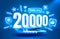 Thank you 20000 followers, peoples online social group, happy banner celebrate, Vector