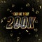 Thank you 200K followers 3d Gold and Black Font and confetti. Vector illustration numbers for social media 200000.