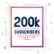 Thank you 200K subscribers, 200000 subscribers celebration modern colorful design