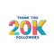 Thank you 20k Followers celebration, Greeting card for 20000 social followers