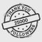 Thank you 25000 followers rubber stamp isolated.