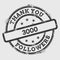 Thank you 3000 followers rubber stamp isolated on.
