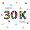 Thank you 30000 followers numbers postcard.