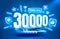 Thank you 30000 followers, peoples online social group, happy banner celebrate, Vector