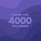 Thank you 4000 followers, Greeting card template for social networks