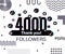 Thank you 4000 followers numbers. Glitch style banner. Congratulating multicolored thanks image for net friends likes