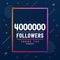 Thank you 4000000 followers, 4M followers celebration modern colorful design