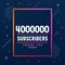 Thank you 4000000 subscribers, 4M subscribers celebration modern colorful design