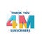 Thank you 4m Subscribers celebration, Greeting card for 4000000 social Subscribers