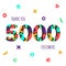 Thank you 5000 followers numbers postcard.