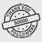 Thank you 50000 followers rubber stamp isolated.