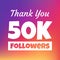 Thank you 50000 followers web banner