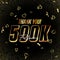 Thank you 500K followers 3d Gold and Black Font and confetti. Vector illustration numbers for social media 500000.