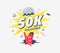 Thank you 50k social media followers, modern flat banner