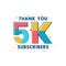 Thank you 5k Subscribers celebration, Greeting card for 5000 social Subscribers