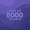 Thank you 6000 followers, Greeting card template for social networks