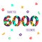 Thank you 6000 followers numbers postcard.