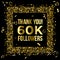 Thank you 60k or sixty thousand followers peoples, online social group, happy banner celebrate, gold and black design.