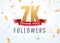 Thank you 7000 followers design template social network number anniversary. Social 7k users golden number friends
