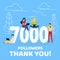 Thank you 7000 followers numbers postcard.