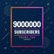 Thank you 9000000 subscribers, 9M subscribers celebration modern colorful design