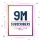 Thank you 9M subscribers, 9000000 subscribers celebration modern colorful design