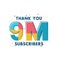 Thank you 9m Subscribers celebration, Greeting card for 9000000 social Subscribers