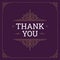 Thank you antique premium dark card curly ornate vintage line design template vector